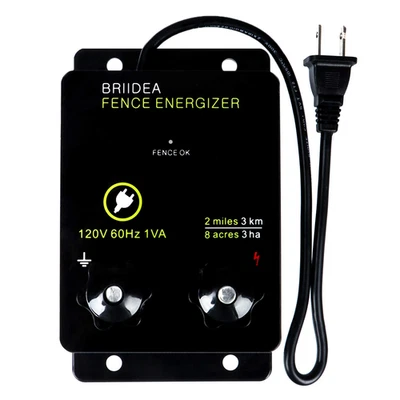 Briidea 2-Mile Electric Fence Energizer for Preventing Wild Animals Intruding 8 - Image 1 of 4