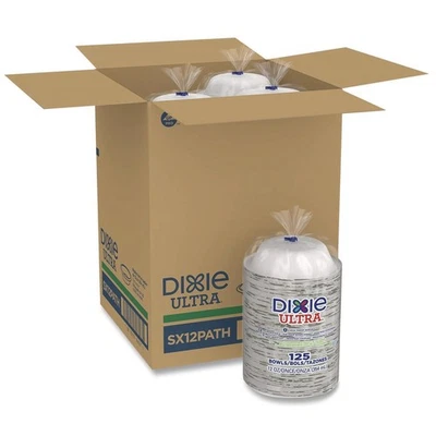 Dixie SX12PATH Pathways Heavyweight Green/Burgundy Paper Bowls (1000/Ct) New - Image 1 of 4