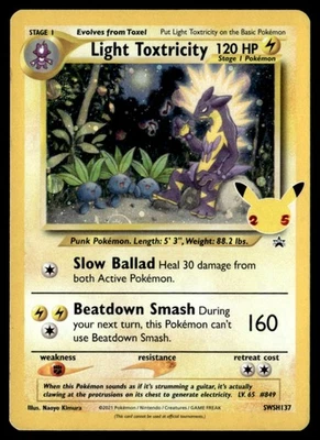 Light Toxtricity Promo  SWSH: Sword & Shield Promo Cards SWSH137 NM Pokémon TCG - Image 1 of 2