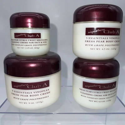 Signature Club A 5 Essentials Vinoplex Fresh Pear Body Crème+Fresh Pear Cleanser - Image 1 of 4