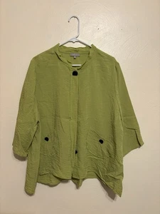Habitat Women XL Green Swing Button Down Boho 3/4 Sleeve - Bild 1 von 9