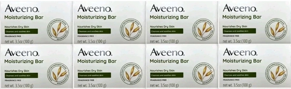 Aveeno Moisturizing Bar w/ Nourishing Oat 3.5oz ( 8 bars )  Fast Shipping - Image 1 of 1