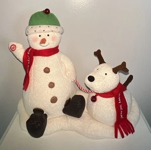 2004 Hallmark Jingle Pals Snowman Dog Animated Musical Plush Works - Picture 1 of 5