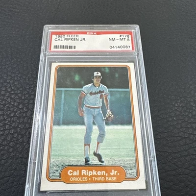 1982 FLEER #176 CAL RIPKEN JR. ROOKIE RC PSA 8 NM-MT - Image 1 of 2