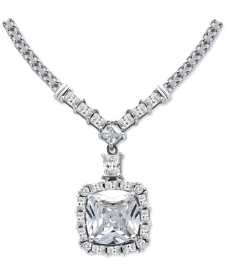 Collar con halo cojín de circonita cúbica Giani Bernini en plata de ley precio de venta sugerido por el fabricante 225 USD Foto 1 de 3