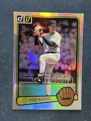 2017 Donruss Retro Variations Stat Line Career Pedro Martinez /500 - Image 1 of 2