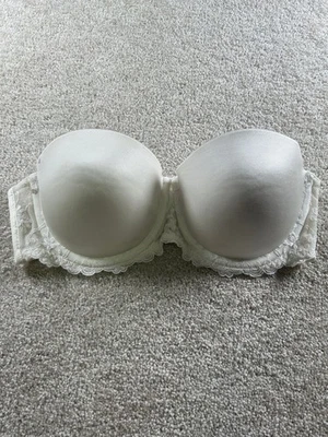 Hanes Women's Strapless Bra Ivory 36C Lace Underwire Smooth Cups - Image 1 of 4