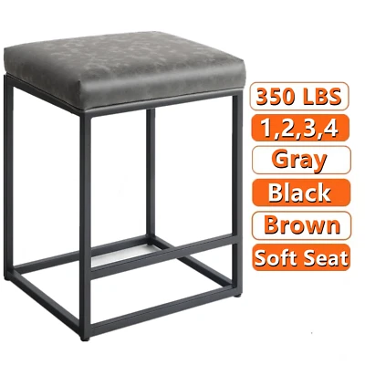 Bar Stool Set Counter Height Bar Stools PU Leather Backless Kithcen Dining Chair - Image 1 of 4