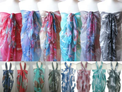 XXL Tuch Strandtuch Schal Stola Pareo Damen Sarong Wickeltuch Muster Maxi Umhang - Bild 1 von 3