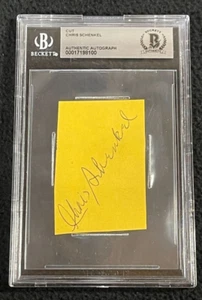 Autógrafo corte firmado por Chris Schenkel legendario comentarista deportivo certificado por Beckett - Imagen 1 de 2