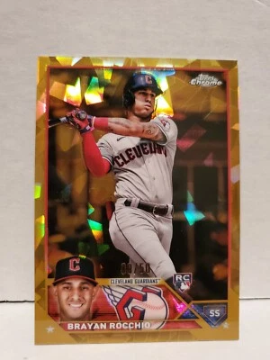 Brayan Rocchio 2023 Topps Chrome Sapphire #USCS214 Gold Refractor /50 Rookie - Image 1 of 2