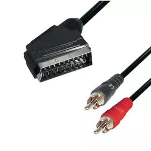 Scart auf 2x Cinch Stecker ( Audio OUT R/L ) 1,5m Kabel Adapterkabel - Bild 1 von 1
