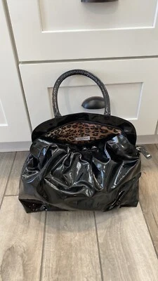 Bolso Cartera Nordstrom Estilo Vinilo Negro Leopardo Foto 1 de 4