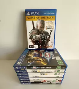 PS4 Games Bundle x8 Witcher FIFA NBA Tennis AFL - Picture 1 of 3