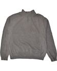 EDDIE BAUER Mens Zip Neck Jumper Sweater 2XL Grey Cotton AL08