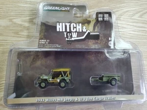 WILLYS MB JEEP 1943 & 1/4 TON CARGO TRAILER- 1/64 GREENLIGHT - Bild 1 von 1