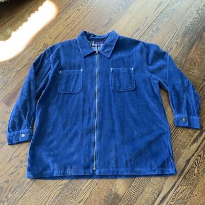 Camisa Denim & Co Pana Chaqueta Tareas Chamarra Mujeres Plus 1X Azul Cremallera Completa Foto 1 de 4