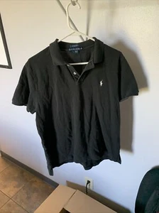 Mens Ralph Lauren XL Black Classic Fit 2 button polo short sleeve white pony - Picture 1 of 8
