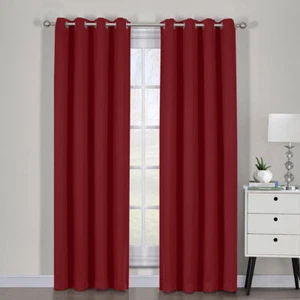 Pair Ava Blackout Window Curtains with Tie Backs Set Thermal Insulated Draperies - Picture 1 of 38