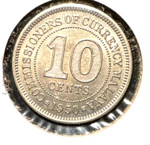 Malaya 1950 10 cents KM 8 BU - Picture 1 of 2