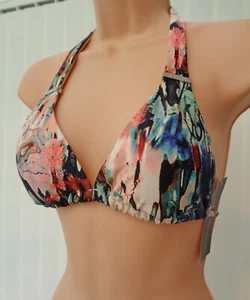FRENCH CONNECTION ISLA RIPPLE HALTER BIKINI TOP SWIMWEAR 8 10 12 14 BNWT £26 - Picture 1 of 6