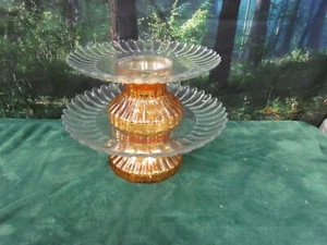 2-Tier Illuminated Mercury Glass Serving Platter by Valerie - Chocolate - Picture 1 of 4