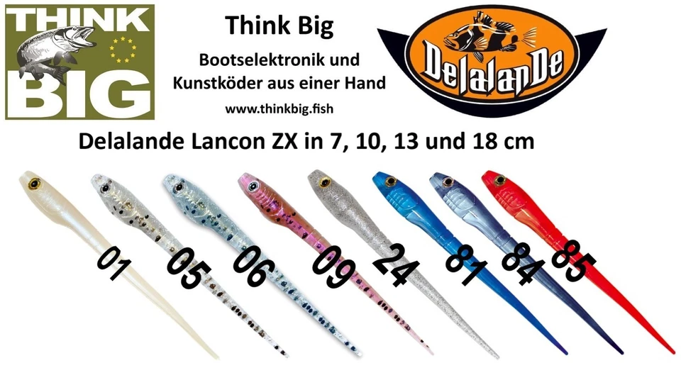 ✅ Delalande Lancon ZX, 5 Stück, verschiedene Größen & Farben, Drop Shot Angeln ✅ - Bild 1 von 1