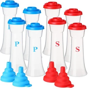 Set of 8 Plastic Salt and Pepper Shakers Salt Shaker with Lid Hourglass Salt ... - Picture 1 of 6