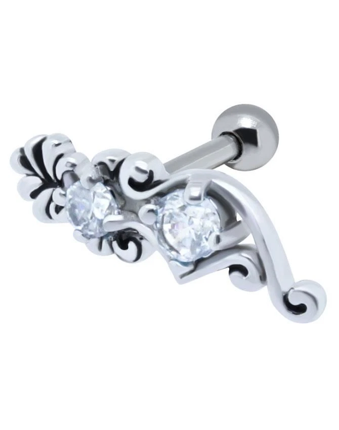 Acero quirúrgico 316L oreja cartílago hélice tragus perno circonita cúbica 16G Foto 1 de 1