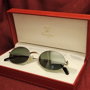 Cartier Vintage Sunglasses 22kt Manhattan Nylor Platinum France 49-20 - Bild 1 von 17