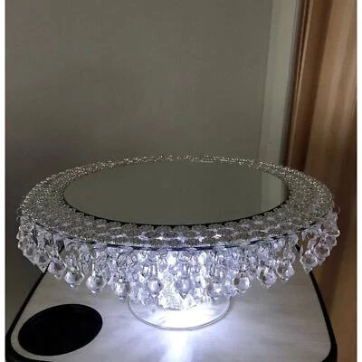 12inch  Mirror Top Crystal Cake Stand For weddings - Image 1 of 4