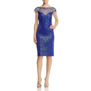 NEW TADASHI SHOJI GERST SEQUINED ILLUSION NECKLINE DRESS BJH18908M SIZE M $328!! - Picture 1 of 10