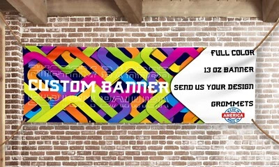Custom Vinyl Banner, 13oz, Various Sizes, Grommets every 2 feet, Custom Image - Image 1 of 4