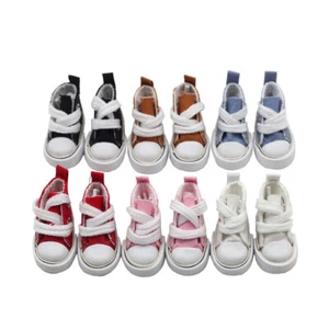 1 paio di mini scarpe casual bambola moda in tela 3,5 cm mini bambole in tela scarpe fai da te - Foto 1 di 17