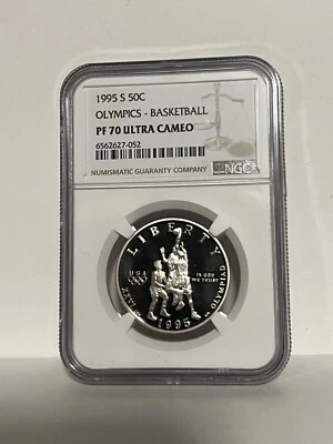 1995 S PF70 UC Basketball Olympic Commemorative Half Dollar NGC UCAM * - Image 1 of 2
