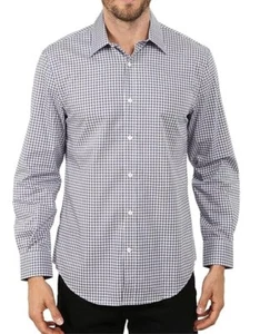 Nueva Camisa para Hombre Perry Ellis Viaje Lujo Sin Hierro Botones Doble Cuadro Patrón M - Imagen 1 de 1