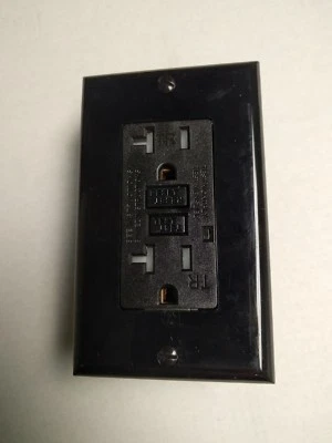 (1 pc) NEW 20A Tamper Resistant TR GFCI Outlet Receptacle 20 Amp BLACK w/LED