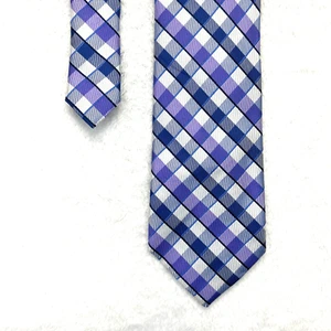 Nautica Blue Purple White Plaid Men’s Necktie 3”x 59” 100% Silk NWT $55 - Picture 1 of 11