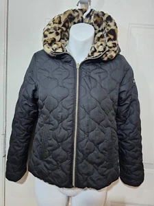 Pacific Trail Youth Girl's Reversible Black Jacket & Leopard Print Size M 10/12 - Picture 1 of 8