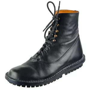 Worn 2x TRIPPEN Sz. 37 EU 6.5 US Ankle Boots Lace-Up Booties Black GERMANY - Picture 1 of 6