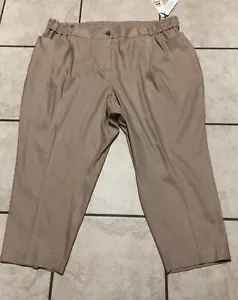 NWT WOMAN'S "3X" CALVIN KLEIN LINEN BLEND CROPPED ELASTICIZED WAIST PANTS $109.5 - Picture 1 of 9