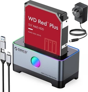 ORICO 2.5 3.5in HDD SSD Hard Drive Docking Station USB 3.2 Gen 2 to SATA up 18TB - Afbeelding 1 van 12