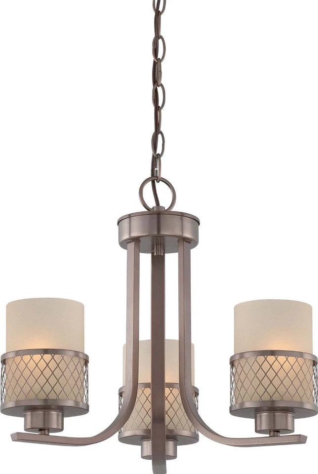 Lámpara de araña Hazel de bronce de 3 luces con vidrio ruso original $360 Foto 1 de 1