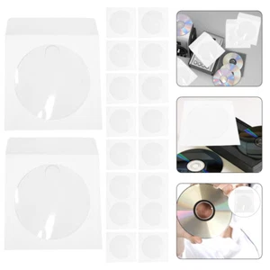 100pcs CD Sleeves Papier DVD Enveloppes CD Garnières en papier CD Passeurs de - Afbeelding 1 van 12