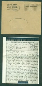 ICELAND 1944, APO 610 V-MAIL con sobre original, en muy buen estado, Facit 1600kr - Imagen 1 de 1
