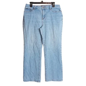 Petite Sophisticate Straight Crop Jeans Womens 14P Short Light Wash High Rise - Picture 1 of 4