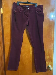 White House Black Market Corduroy Burgundy Noir Pants Size 14 R - Picture 1 of 1