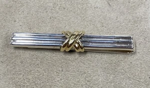 Vintage Tiffany & Co. Signature Tie Bar Clip 1992 Sterling Silver 925 18k - Picture 1 of 5