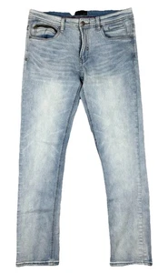 Steve's Jeans Mens Faded Straight Leg Jeans 32x32 Blue Denim Stretch 5 Pockets - Picture 1 of 13