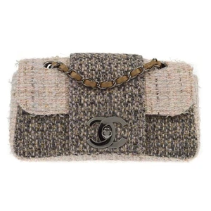 Chanel Gray Pink Tweed Shoulder Bag XX07835 - Picture 1 of 8